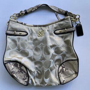 Vtg Coach Shoulder Bag Logo C Snake Accent